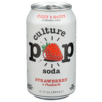 Culture Sparkling Strawberry & Rhubarb Probiotic Soda - 12 Fluid Ounce