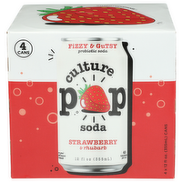 Culture Pop Soda Prob Strwb Rbrb 4PK - 12 Fluid Ounce - 4 Count