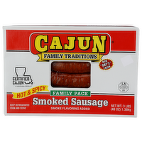 CAJUN FAMILY TRADITIONS Pack Hot & Spicy Smoked Sausage - 3 Pound