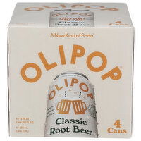 Olipop Prebiotic Soda, Classic Root Beer, 4PK - 12 Fluid Ounce - 4 Count