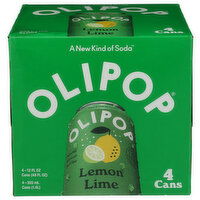 Olipop Prebiotic Soda, Lemon Lime, 4PK - 12 Fluid Ounce - 4 Count
