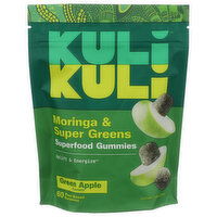 Kuli Kuli Green Apple Gummy Moringa + Super Greens Supergummies - 60 Count