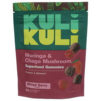Kuli Kuli Berry Gummy Moringa + Chaga Supergummies - 60 Count
