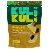 Kuli Kuli Lemon Gummy Moringa + Turmeric Supergummies - 60 Count