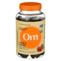 Om Strawberry Flavored Lion's Mane Mushroom Gummies - 60 Count