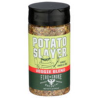 FIRE & SMOKE Society Garlic, Onion, Smoked Paprika, Dill And Our Signature Blend Of HERBS. A Tangy, Spud-Specific Seasoning That Can Be Used In Cooking Hello, Roasted Potatoes! , Or As Garnish To Make Baked Potato Dreams Come True Dry Slayer Medium - 5 Ounce