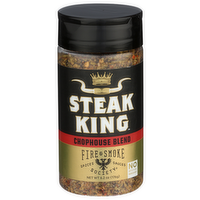 FIRE & SMOKE SOCIETY Cracked Black Pepper, Garlic, Salt, Plus a Few Secrets Robust, Savory Blend That Puts More Swagger In Any Cut Of Steak. Dry Seasoning King Medium - 6.2 Ounce