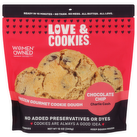 LOVE&COOKIES Chocolate Chip Round Frozen Gourmet Cookie Dough - 1.5 Ounce - 8 Count