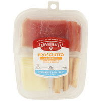Creminelli Fine Meats Sliced Prosciutto, Mozzarella & Grissini Breadsticks Convenient Pre-Sliced Snack Pack Prosciutto - 2 Ounce