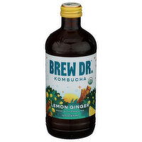 BREW DR. KOMBUCHA Lemon Ginger Bottle - 14 Fluid Ounce