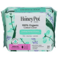 The Honey Pot Company Regular Organic Top Sheet Herbal Menstrual Pads - 20 Count