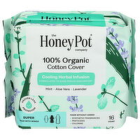 The Honey Pot Company Super Organic Top Sheet Herbal Menstrual Pads - 16 Count