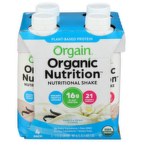ORGAIN Plant-Based Organic Nutrition Shake Sweet Vanilla Bean 4-Pack - 11 Fluid Ounce - 4 Count