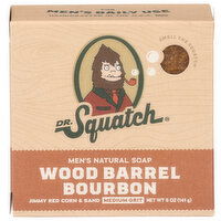 DR. SQUATCH Wood Barrel Bourbon Medium Grit Men's Natural Bar Soap - 5 Ounce