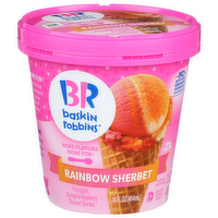 Baskin Robbins Pineapple, Orange & Raspberry Flavored Sherbet Rainbow - 14 Fluid Ounce