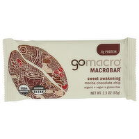 GOMACRO Mocha Chocolate Chip Certified Usda Organic, Vegan, Gluten-Free Nutritional Bar Macrobar - 2.3 Ounce