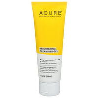 Acure Brightening Cleansing Gel With Pomegranate, Blackberry & Acai, For All Skin Types - 4 Fluid Ounce
