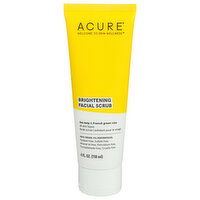Acure Brightening Facial Scrub With Sea Kelp & French Green Clay, For All Skin Types - 4 Fluid Ounce