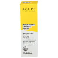 Acure Brightening Glowing Serum With Argan Oil, Pumpkin & Cranberry, For All Skin Types - 1 Fluid Ounce