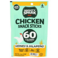 Mighty Spark Honey & Jalapeno Chicken Snack Stick - 4 Ounce