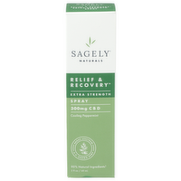 Sagely Naturals Cooling Peppermint Relief & Recovery Extra Strength Spray - 2 Fluid Ounce