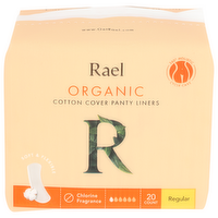 Rael Regular Organic Cotton Cover Panty Liners - 20 Count
