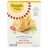 Simple Mills Sun-Dried Tomato & Basil Almond Flour Crackers - 4.25 Ounce