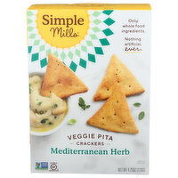 Simple Mills Mediterranean Herb Veggie Pita Crackers - 4.25 Ounce