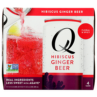Q Mixers Hibiscus Ginger Beer Cans - 7.5 Fluid Ounce - 4 Count