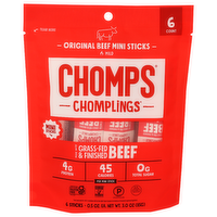 Chomps Chomplings Original Mini Beef Sticks - 0.5 Ounce - 6 Count