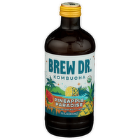 Brew DR. Kombucha Pineapple Sparkling Paradise Bottle - 14 Fluid Ounce