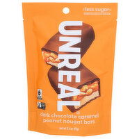 UNREAL Dark Chocolate Caramel Peanut Nougat Bars - 3.4 Ounce