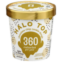Halo Top Light Ice Cream Chocolate Chip Cookie Dough - 1 Pint
