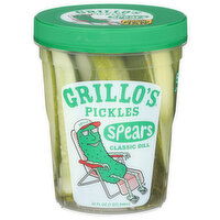 GRILLO'S PICKLES Dill This Is The Og. Made With a 100-Year-Old Recipe, Pickle Are Only Garden Fresh Ingredients, And Cold-Pickled For Maximum Crunch. Elevate Your Condiments Find Us Chillin' In Refrigerated Section! Italian Spears - 32 Fluid Ounce