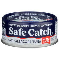 Safe Catch Plain Wild Albacore Tuna, No Salt Added Every Fish Mercury Tested - 5 Ounce