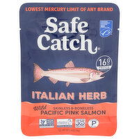 Safe Catch Italian Herb Wild Pink Salmon Pouch-Italian Every Fish Mercury Tested - 2.6 Ounce