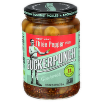 Suckerpunch Gourmet Three Pepper Pickle Spears - 24 Fluid Ounce