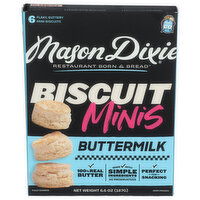 MASON DIXIE Fresh Baked Bread, Buttery, Sweet Dairy Buttermilk Homemade, Artisan Ready To Heat Biscuits - 1.1 Ounce - 6 Count