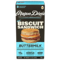 Mason Dixie Buttermilk Biscuit Sandwich With Sausage, Egg & Cheese - 4.65 Ounce - 2 Count