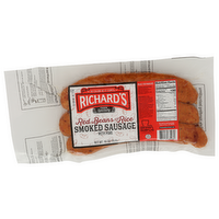 RICHARDS CAJUN FOODS V.p. Red Beans & Rice Smoked Pork Sausage - 16 Ounce