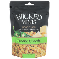 Wicked Minis Jalapeno Cheddar Seasoned Oyster Crackers - 6 Ounce