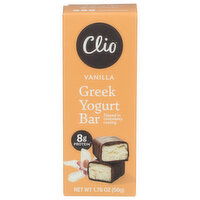 Clio Vanilla Dark Chocolate Covered Greek Yogurt Bar - 1.76 Ounce