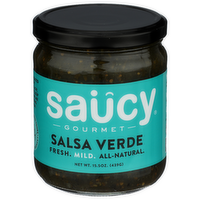 Saucy Gourmet Tomato & Vegetables Charred Tomatillo Course Ground Salsa Verde - 15.5 Ounce