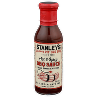 Stanley's Famous Pit Bar B-Q Black Pepper & Cayenne Hot & Spicy BBQ Sauce - 12 Ounce