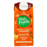 Nutpods Pumpkin Spice Almond Coconut Creamer Shelf Stable Unsweetened - 11.2 Fluid Ounce