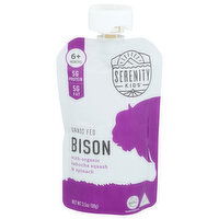 SERENITY KIDS Bison Puree Pouch, Grass Fed With And w Organic Kabocha Squash Spinach - 3.5 Ounce