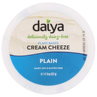 Daiya Cheese Alternatives Plain Cream Cheeze Tub Dairy Free Vegan Style Spread - 8 Ounce