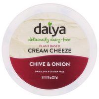 Daiya Cheese Alternatives Chive & Onion Cream Cheeze Tub Dairy Free And Vegan Style Spread - 8 Ounce