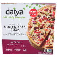 Daiya Pizza Supreme Frozen Dairy Free Gluten Gourmet Meatless Sausage And Vegetables - 19.4 Ounce