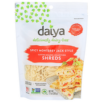 Daiya Cheese Alternatives Spicy Monterey Jack Shredded Cheeze Dairy Free Style Vegan Cutting Board Pepperjack Shreds - 7.1 Ounce